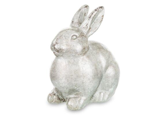 Figurka zając 23 x 14 x 20 cm srebrny