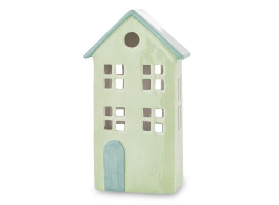Domek ceramiczny led 24 x 13,5 x 7 cm zielony