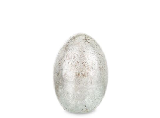 Jajko ozdobne 18 x 13 x 13 cm srebrny