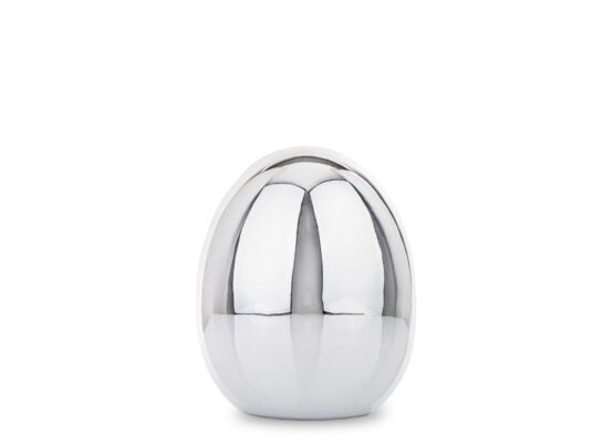 Jajko ozdobne 10 x 8 x 8 cm  srebrny