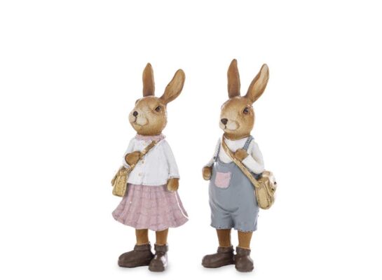 Figurka ozdobna zając 15,5 x 6 x 5 cm mix