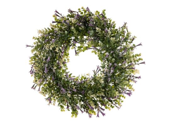 Wianek bukszpanowy z kwiatami 45 x 45 x 12 cm