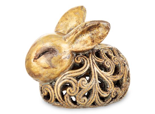 Figurka ozdobna zając 21 x 18 x 23 cm złoty