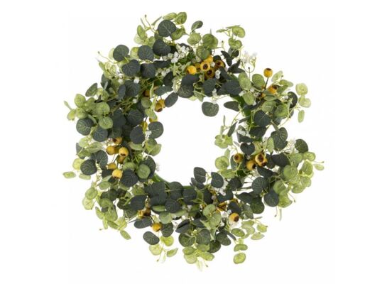 Wianek ozdobny 50 cm zielono-żółty