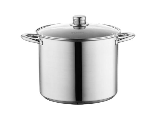 Garnek nierdzewny wysoki Caro z pokrywką 20 cm 4,4 l srebrny