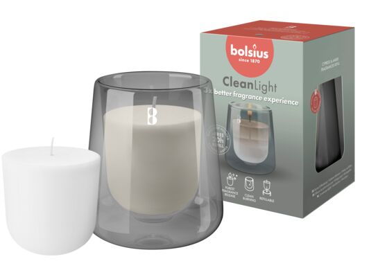 Zestaw świecznik z wymiennym wkładem Cypress & Amber 20 h