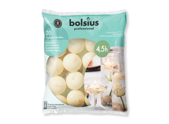 Świeca pływająca 4,5 h kremowy 20 sztuk