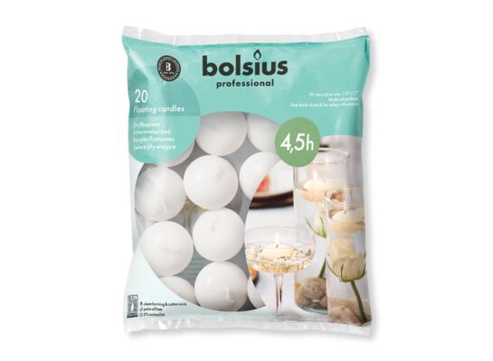 Świeca pływająca 4,5 h biały 20 sztuk