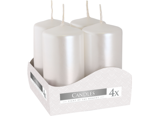 Świeca wotywna biała perła 4 x 8 cm 4 sztuki