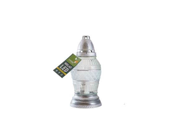Znicz szklany LED Z 503 25 x 11 cm 90 dni srebrny