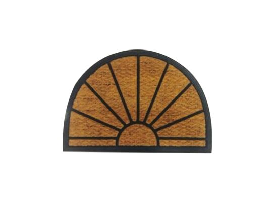 Wycieraczka Fred gumowo-kokosowa 60 x 40 cm półokrągła brązowy