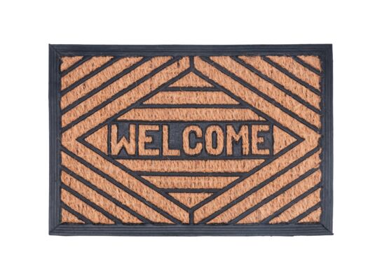 Wycieraczka Fred gumowo-kokosowa 60 x 40 cm Witamy brązowy