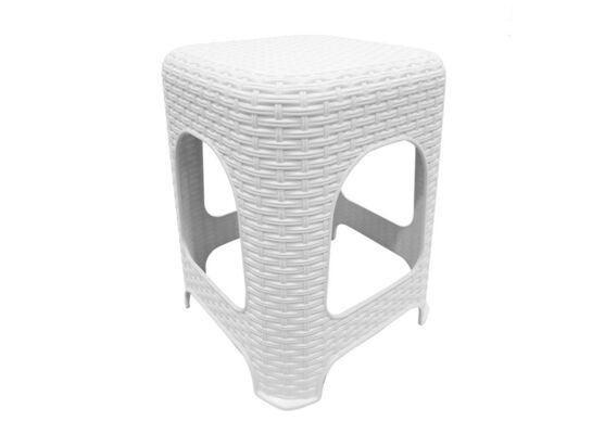Taboret Ratan Ben 45 cm biały