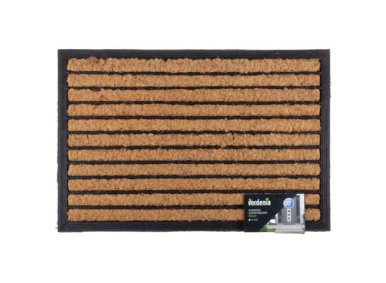 Wycieraczka gumowo-kokosowa Walker 60 x 40 cm paski brązowy