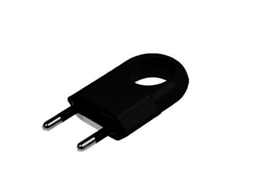 Wtyczka płaska 10 A 250 V czarna