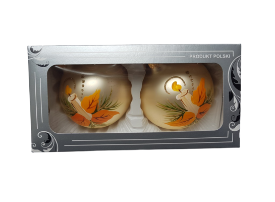 Zestaw bombek szklanych DEKOR 10 cm 2 sztuki mix