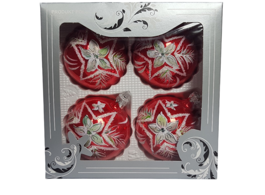 Zestaw bombek szklanych DEKOR II 8 cm mix 4 sztuki