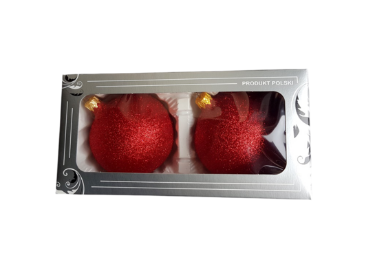 Bombka 10 cm brokat 2 sztuki mix