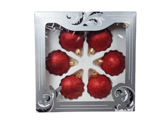 Zestaw bombek 5 cm brokat 6 sztuk mix