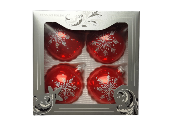 Zestaw bombek szklanych DEKOR 8 cm 4 sztuki mix