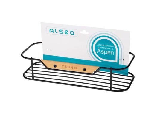 Półka łazienkowa prosta Aspen 1 piętro czarny