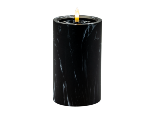 Świeca LED efekt czarnego marmuru 15 x 9 cm ciepły biały CORTINA