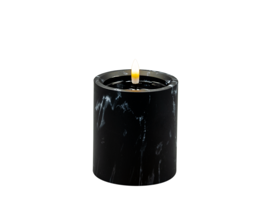 Świeca LED efekt czarnego marmuru 10 x 9 cm ciepły biały CORTINA
