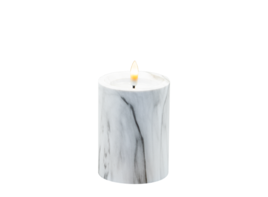 Świeca LED efekt marmuru 10 x 7,5 cm ciepły biały CORTINA