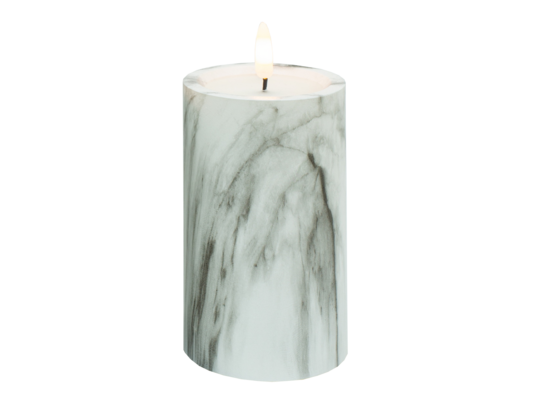 Świeca LED efekt marmuru 12,5 x 7,5 cm ciepły biały CORTINA