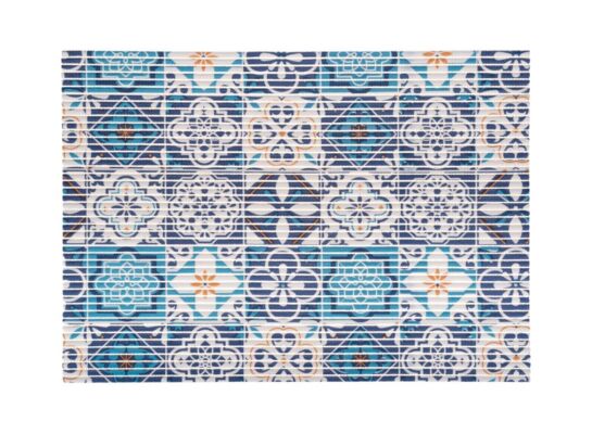 Mata łazienkowa Marino 45 x 65 cm wzór niebieski wielokolorowy