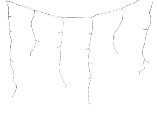 Lampki zewnętrzne sople 100 LED flash zimny biały na transformator z dodatkowym gniazdem 0,7 x 8,5 m Cortina