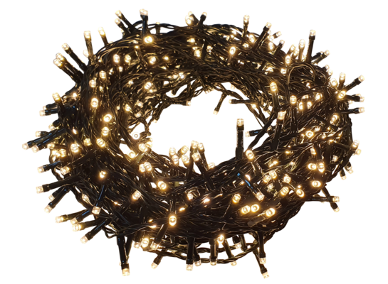 Lampki zewnętrzne 600 LED ciepły biały na transformator z programatorem 34,95 m Cortina