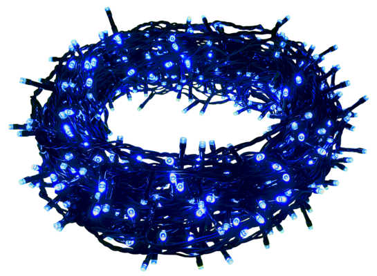 Lampki zewnętrzne 500 LED flash zimny biały / niebieski na transformator 29,95 m Cortina