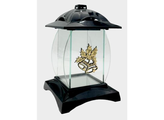 Znicz kapliczka dzwonki 25 x 16 cm czarno-złoty