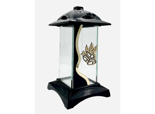 Znicz kapliczka dzwonki glamour 30 x 16 cm czarno-złoty