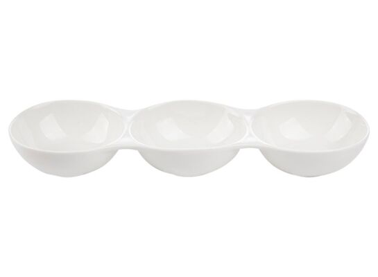 Półmisek porcelanowy Adria trójdzielny 33,5 cm biały