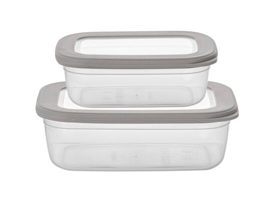 Pojemniki na żywność prostokątne 670 ml + 1200 ml szary