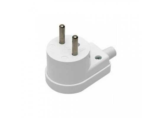Wtyczka kątowa bez uziemienia 16 A biały