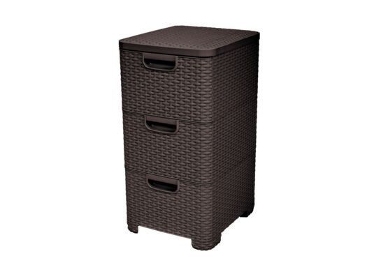 Regał z szufladami 3 x 14 l Style Curver ciemnobrązowy