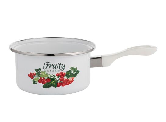 Rondel emaliowany prosty Kalina 16 cm 1150 ml biały