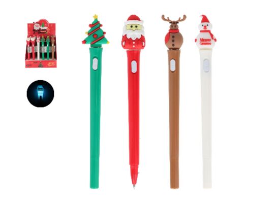 Długopis z świąteczną figurką 15 cm mix