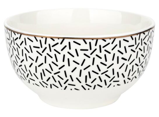 Salaterka Black Avenue Astoria kreski 13 cm biały