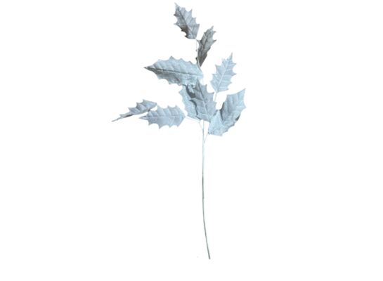 Gałązka liści ostrokrzewu 76 x 10 cm biały