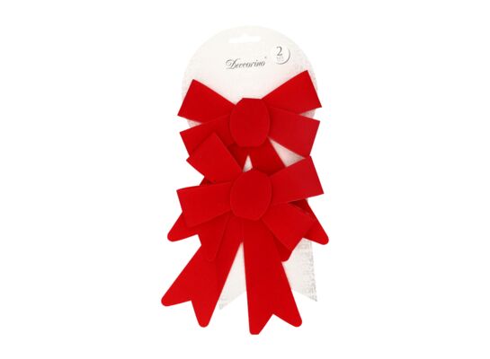 Kokarda dekoracyjna 13 x 17 cm czerwony 2 sztuki