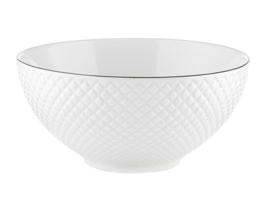 Salaterka Tiffany Platinium czarna obwódka 15 cm biały