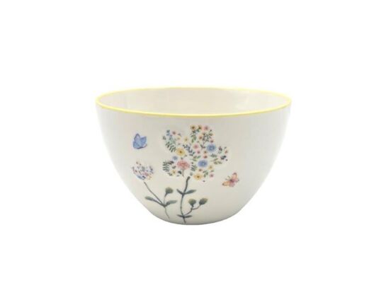 Salaterka Flora 14 cm kwiatki beżowy