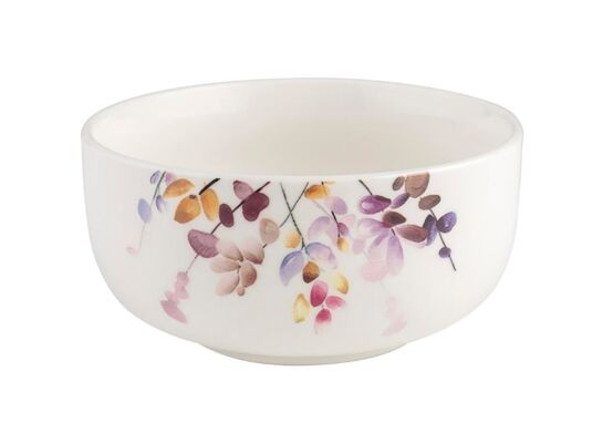 Salaterka Japandi 15 cm kwiaty biały