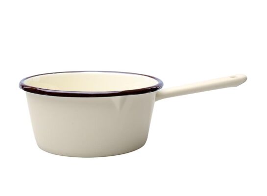 Rondel emaliowany skośny gładki 16 cm 1230 ml kremowy