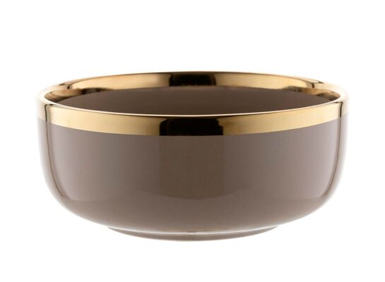 Salaterka Berlotti 15 cm ze złotą obwódką brązowy