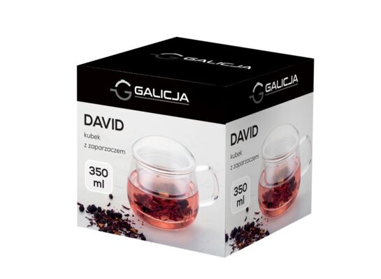 Kubek z zaparzaczem David 350 ml transparentny
